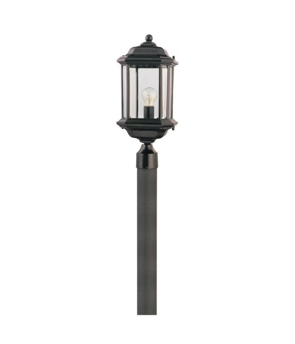 Generation Lighting Kent 1-Light Black Outdoor Lamp Post Light with Clear Beveled Glass (new)
