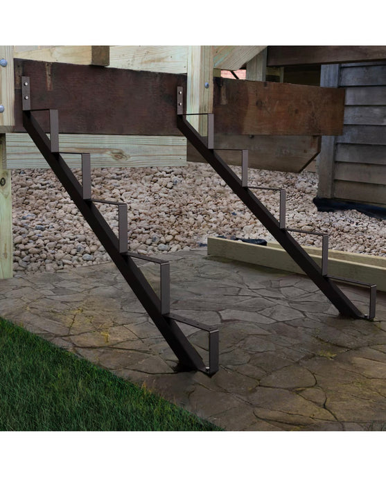 Peak Stair Risers 4-Step Powder Coated Steel Stair Riser (Stringer) in Matte Black  (new)