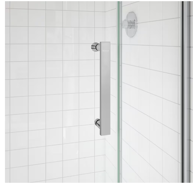 MAAX Outback Round 36W x 36L x 75.6H Frameless Sliding Shower Door, Right Hand Opening in Chrome & Clear Glass (New)