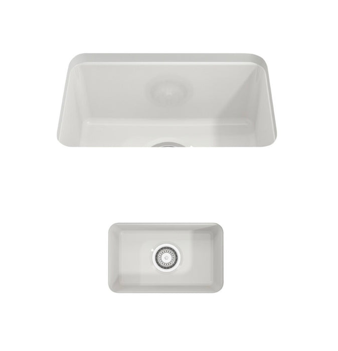 BOCCHI Sotto Dual-Mount Fireclay 12 inch Single Bowl Bar Sink in White (new out of box)