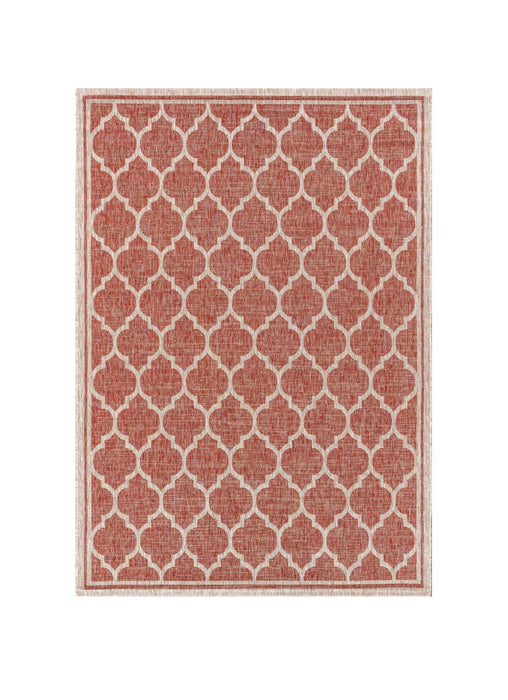 JONATHAN Y Trebol Moroccan Trellis Textured Weave Red/Beige 9 ft. x 12 ft. Indoor/Outdoor Area Rug (new)