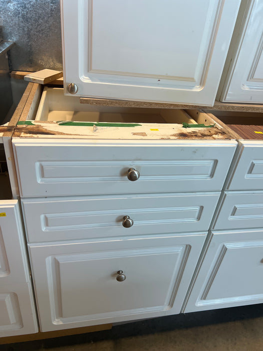 White Kitchen Beveled Cabinets