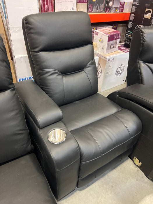 Powered Leather Theatre Recliner Right Arm One Side Finished (new)