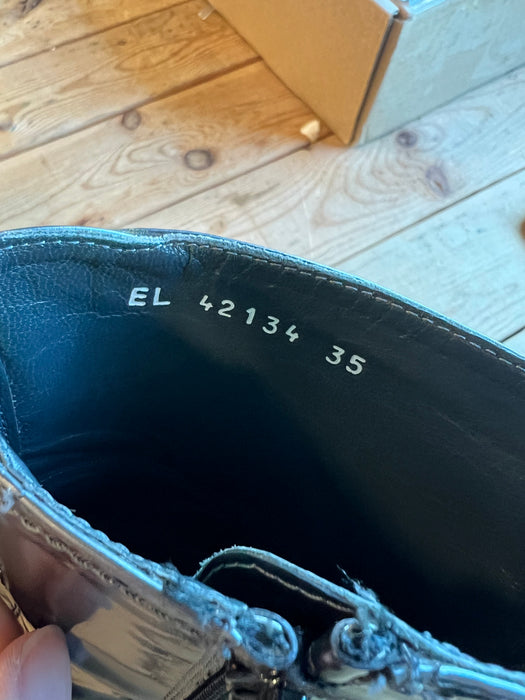 Stuart Weitzman Metallic Zip Up Boots Size 5 (preowned)