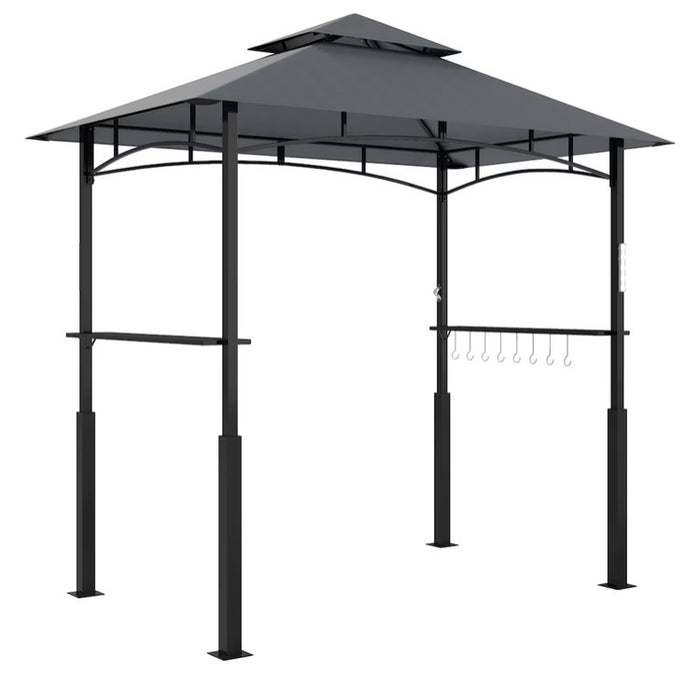 Outsunny 8' x 5' Grill Gazebo, BBQ Canopy Gazebo, Dark Grey