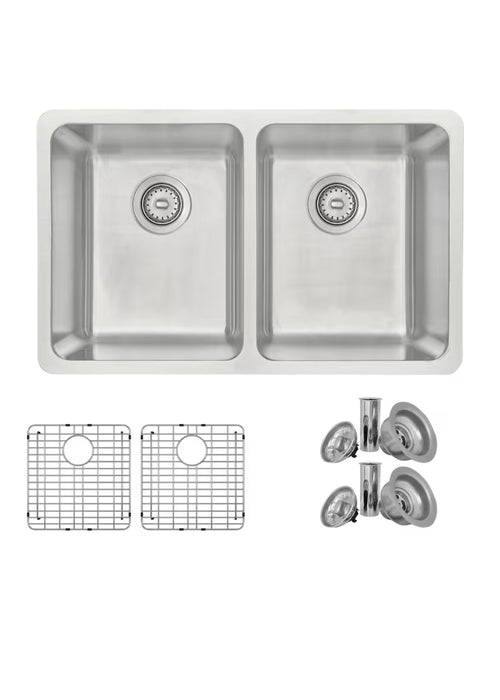 Stylish Dual-Mount 29" Stainless Steel Double Bowl Kitchen Sink (new)