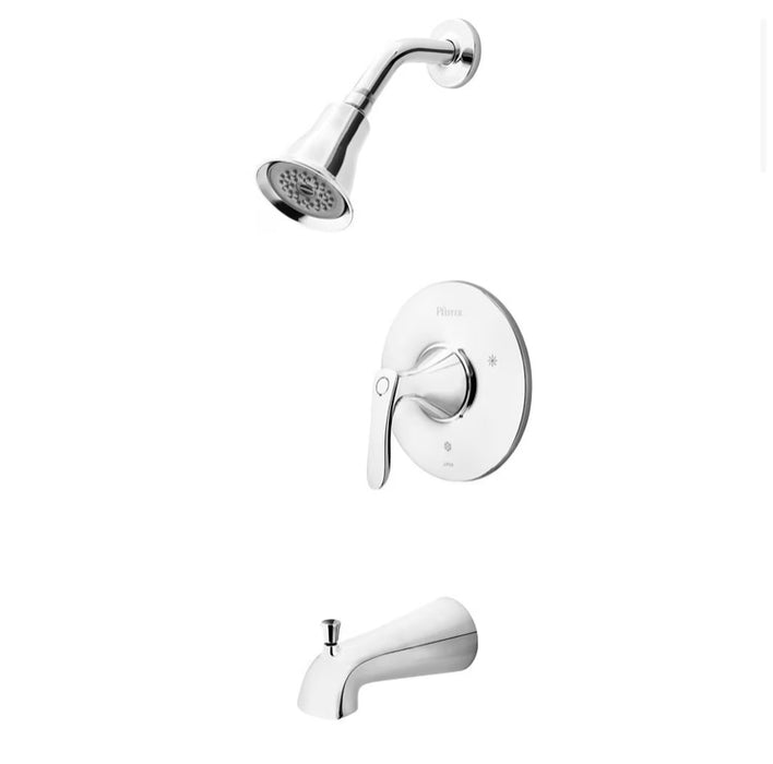 Pfister Weller Single Handle Round Wall Mount Tub and Shower Faucet Kit with Rain Shower Head in Chrome (Valve Not Incl.) New*