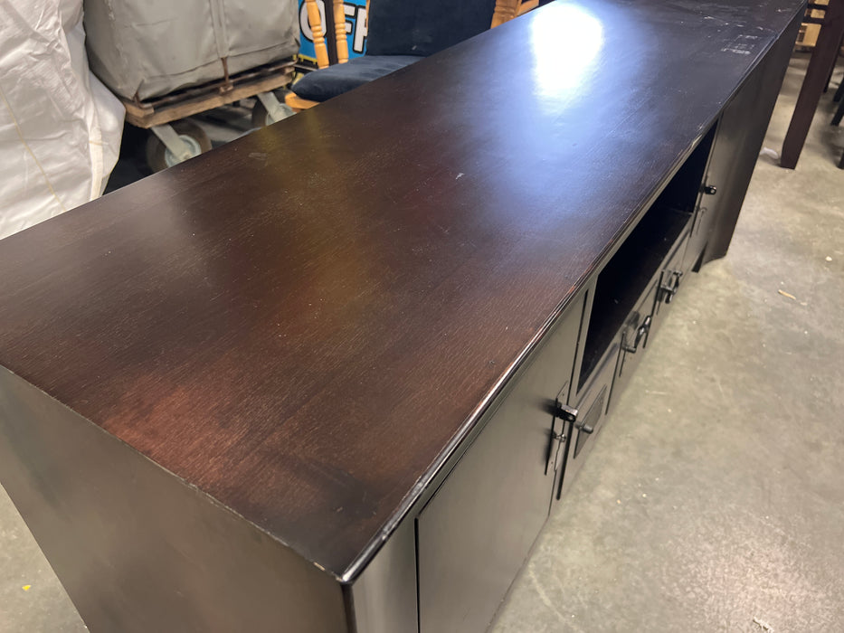 Dark Espresso Low Media Cabinet (as is missing handle) (used)