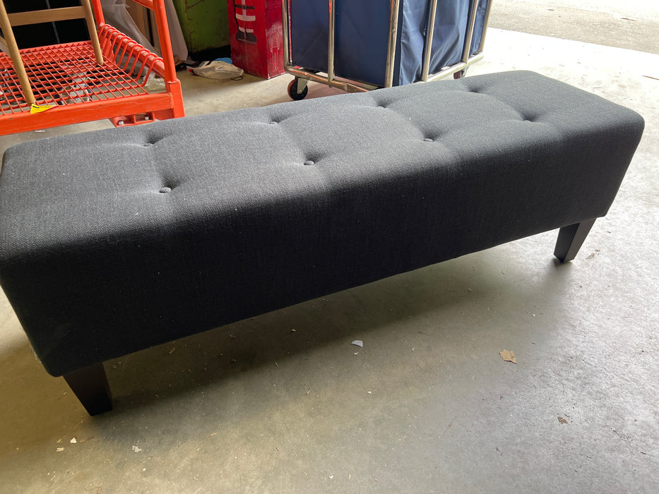Corliving Black Fabric Button-Tufted Accent Bench (new)