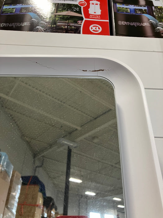 Large White Rectangular Round-Edge Mirror