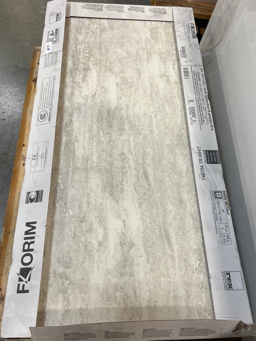 Travertino White/Grey Polished Large Format Tile 24" x 48" (new)