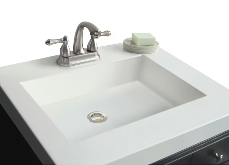 Magick Woods White Vanity Top with Rectangular Bowl (new)