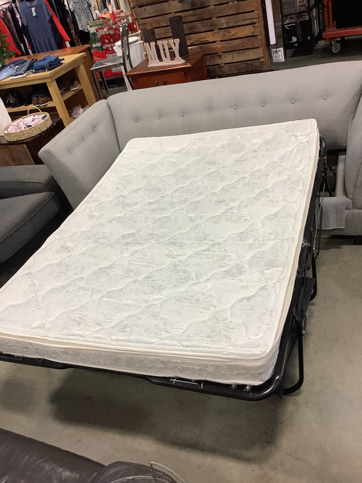 Light Grey Woven Performance Fabric Queen Sofa Bed (Used)