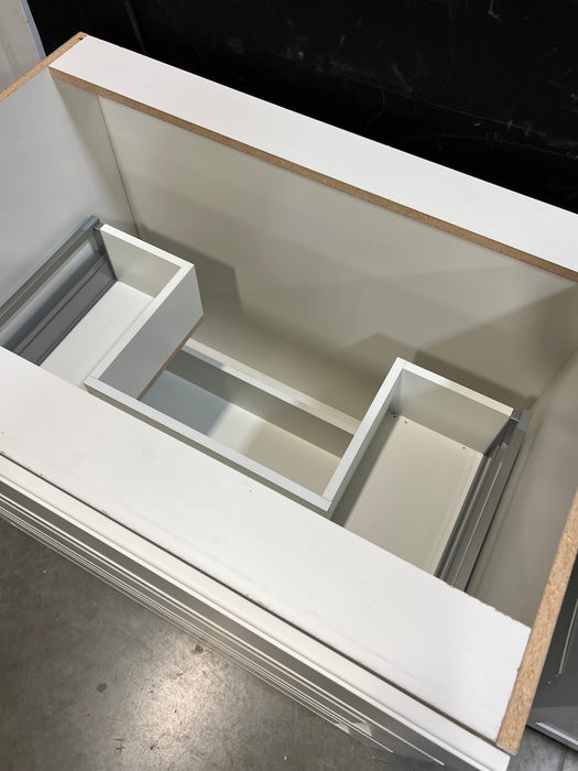 White Vanity Base Cabinet Soft Close Drawers (new)