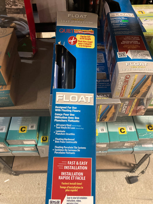 QuietWarmth 1.5 ft. x 5 ft. 120V Floor Heating System for Laminate, Vinyl, and Floating Floors (7.5 sq. ft.) New*