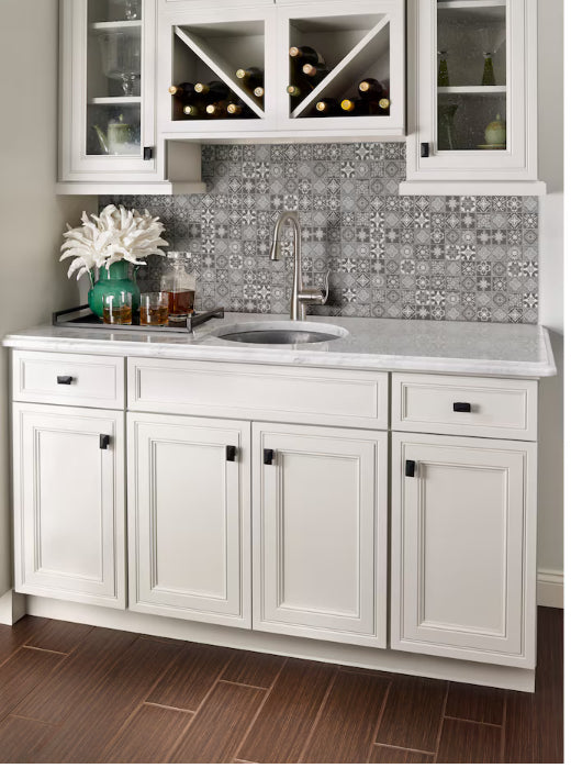 MSI Stone ULC Anya Charcoal Encaustic 12-inch x 12-inch x 6 mm Glazed Ceramic Mesh-Mounted Mosaic Tile  (New)