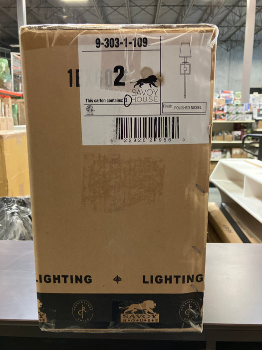 Monroe 1-Light Wall Sconce in Polished Nickel (New)