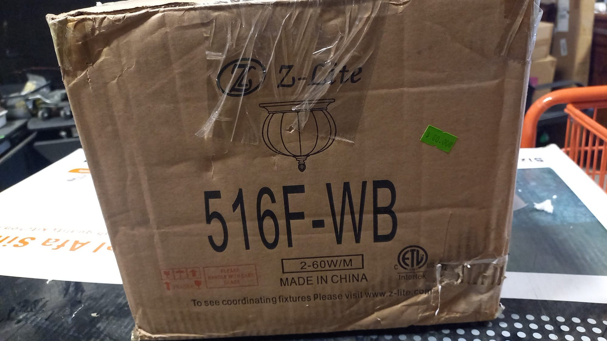 Z-Lite Z-Lite Belmont Nautical Weathered Bronze & Seedy Glass 2 Light 10 inch Outdoor Flush Mount Light (New)