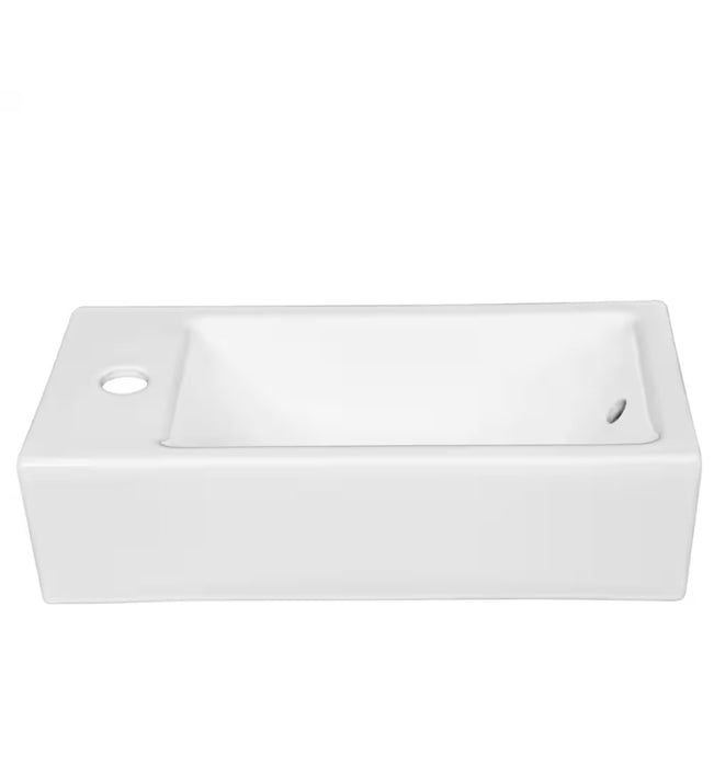 Wall Hung Sink with Single Hole Drilling and Wall Bracket in White (new)