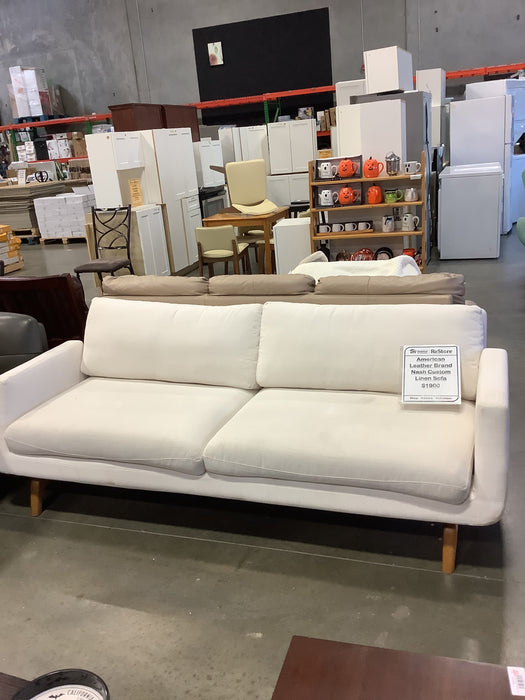 American Leather Brand Nash Custom Linen Sofa (USED)
