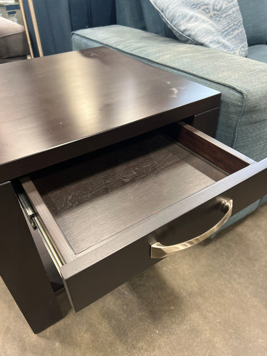 Solid Espresso Wood Side Table