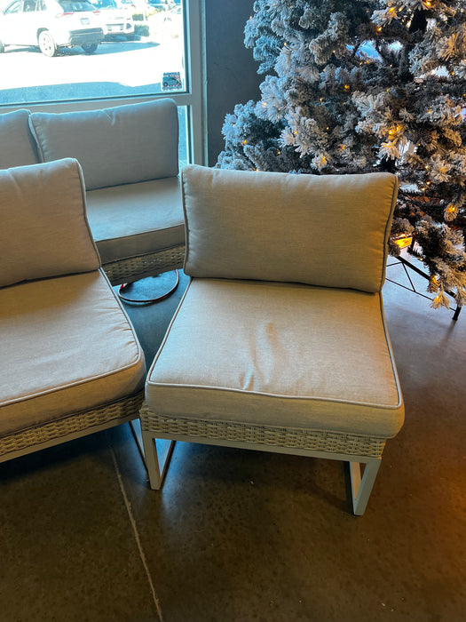 Armless Faux Wicker Outdoor Chair (used)