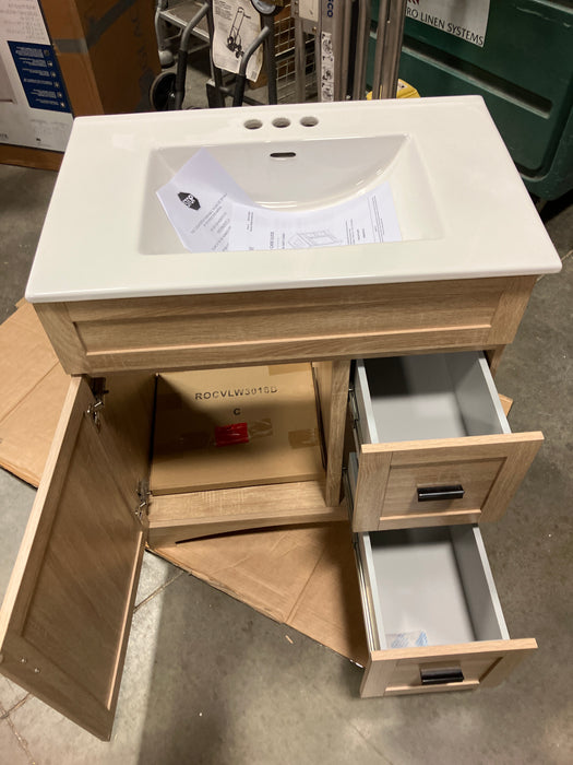 30” Rocara Vanity and Top Combo - White Oak