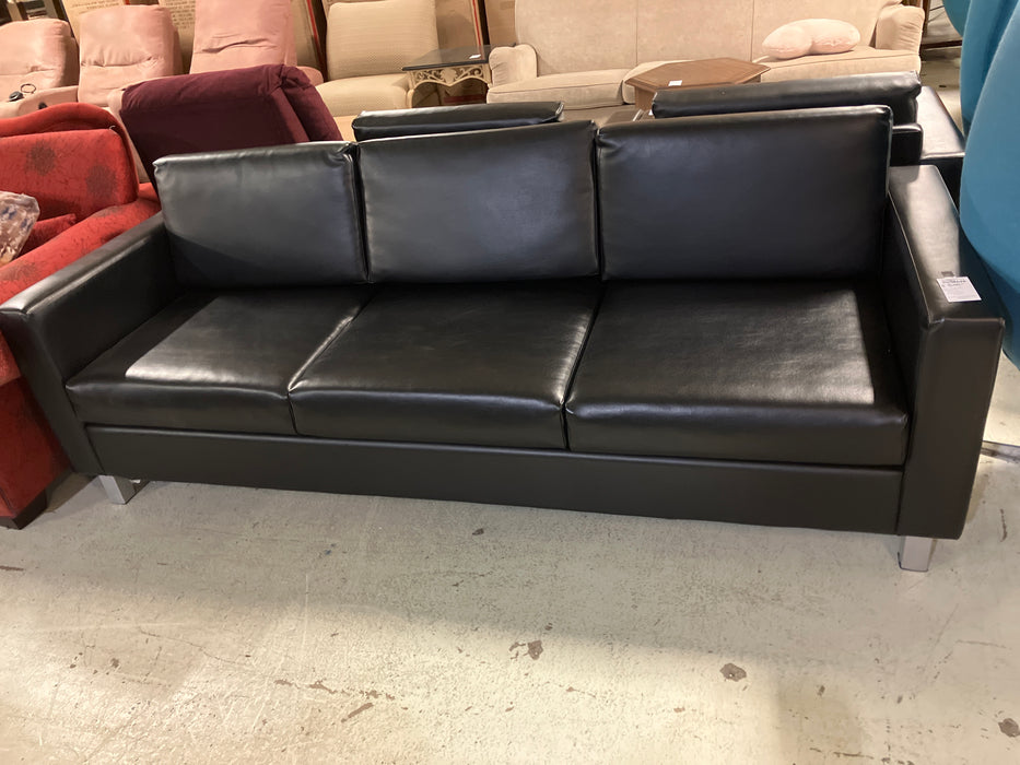 Black Leather Sofa (Used)