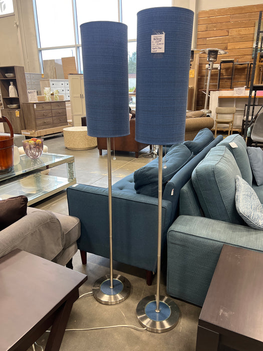 Kyoto Blue and Chrome Floor Lamp