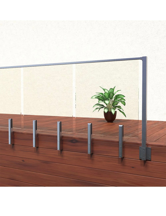 Peak MountainView 42-inch H Glass Deck Railing Fascia Post in Brushed Stainless Steel (new)