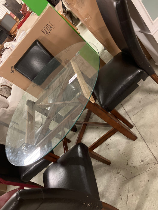 Glass top dining table (used)