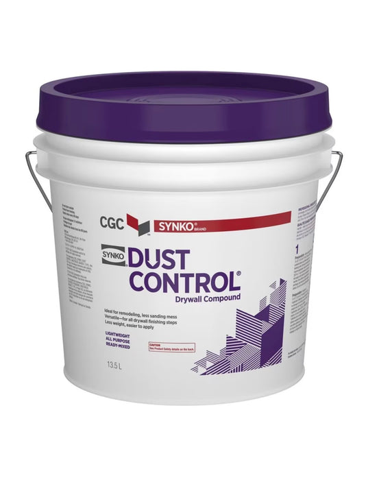 CGC Synko Dust Control Drywall Compound, Ready-Mixed, 13.5 L Pail  (new)