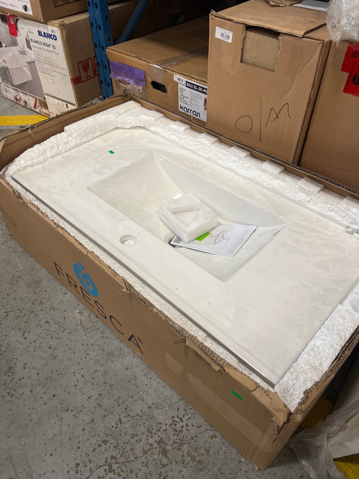 Fresca Torino 36 inch Ceramic Single Integrated Basin Vanity Top in White