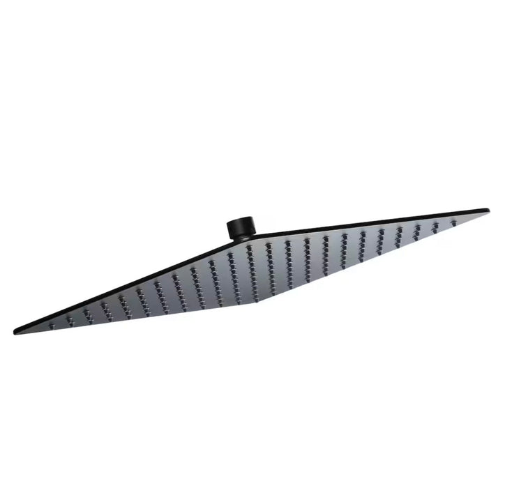Modern 12-inch 1-Function Rectangle Fixed Raincan Showerhead 2.5 GPM in Matte Black (new)