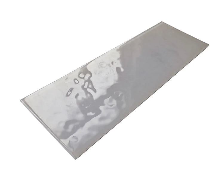 LuxySplash Soft Grey Textured Glass Subway Wall Tile 4" x 12 (New)