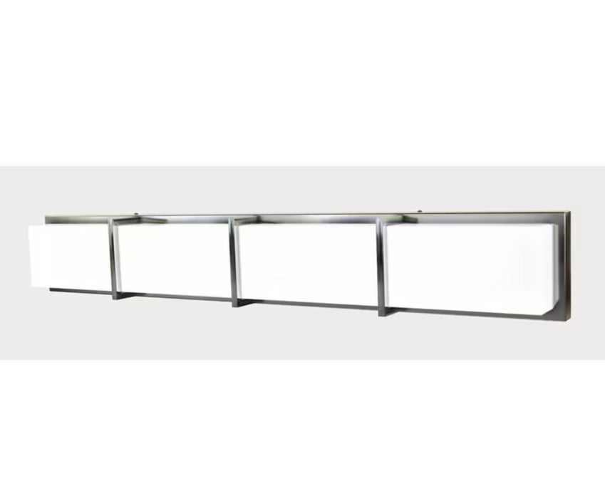 1-Light Bathroom Integrated LED White Chrome Vanity Light Sleek Polished Linear & Bar White Glass (new)
