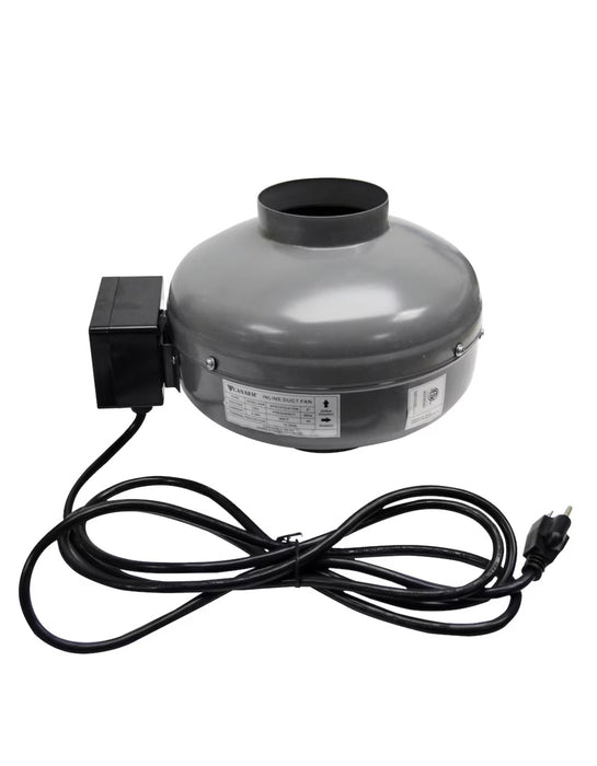 Canarm 4" Grey Round Inline Duct Fan for Radon Removal 150CFM (new)
