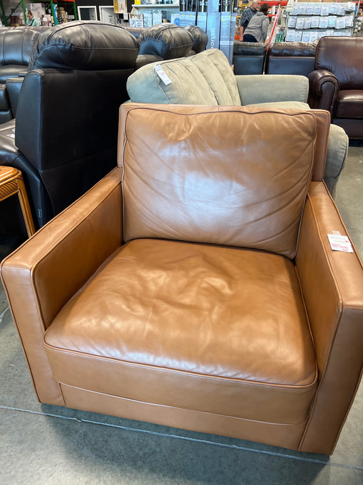 Modern Tan Leather Armchair (no legs) (new)