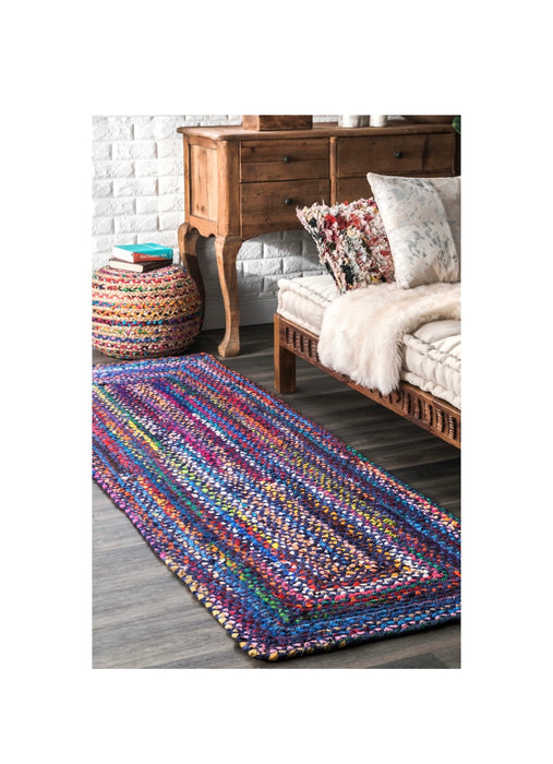 nuLOOM Hand Braided Tammara Blue 2 ft. 6-inch x 8 ft. Indoor Runner (new)