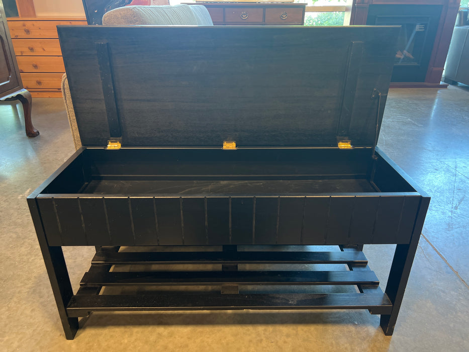 Black Wooden Shoe Bench (used)
