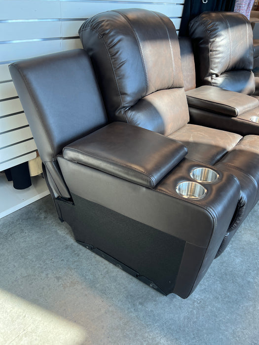 Studded Leather 2 Seater Recliner (new)