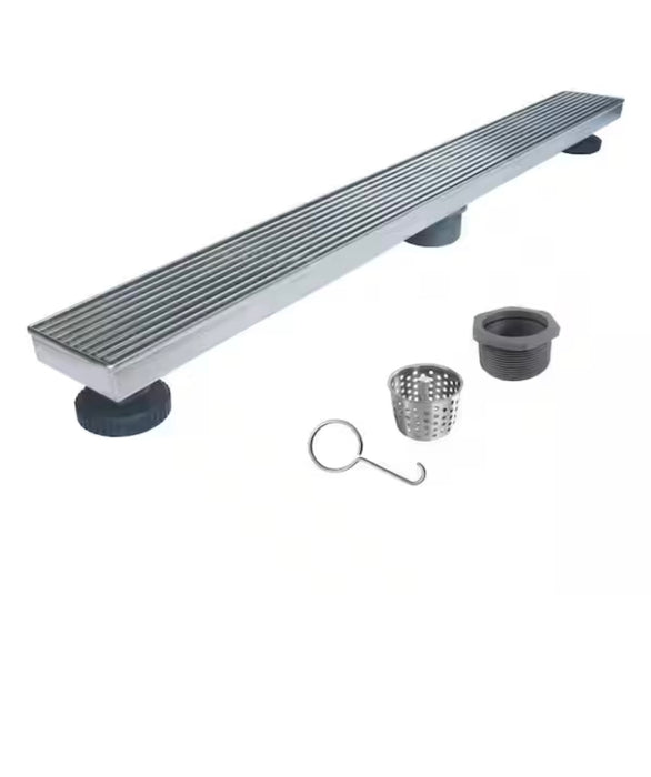 24 in. Stainless Steel Linear Shower Drain with Linear Drain Cover (New)