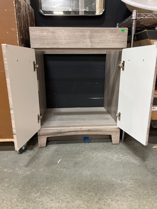 Faux Grey Wood Vanity 24” (new)