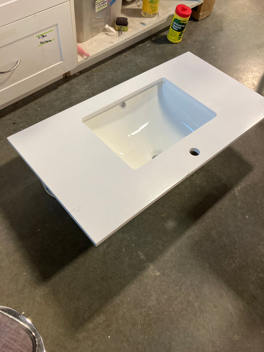 36" x 19.25" White Vanity Top