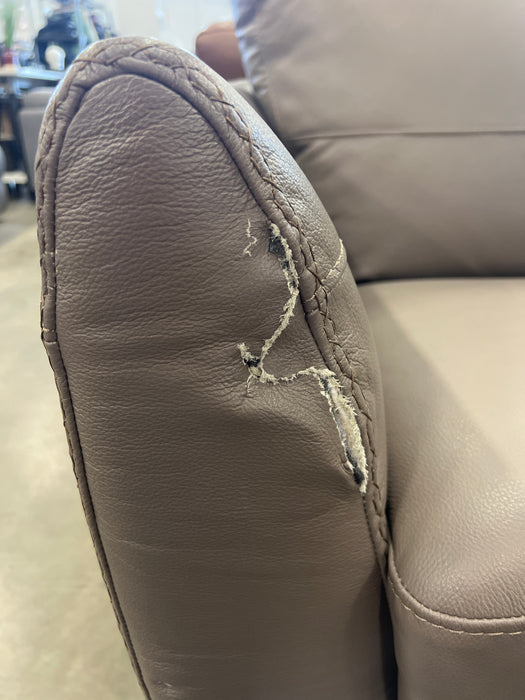 Grey Italian Leather 3-Seater Sofa (new)