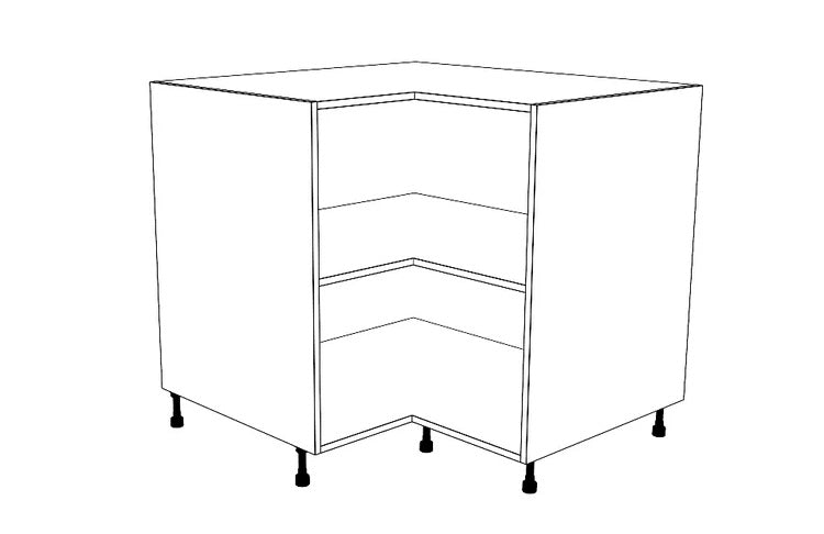 36x36" L Shape Base Corner Cabinet in White (New)