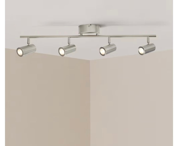Hampton Bay 30-inch 4-Light Brushed Nickel Integrated LED Dimmable Fixed Track Lighting Kit (New)