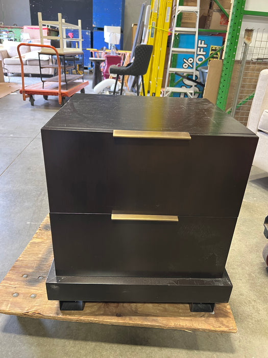 Vaughan Benz LA Modern Espresso Nightstand Gold Hardware (used)