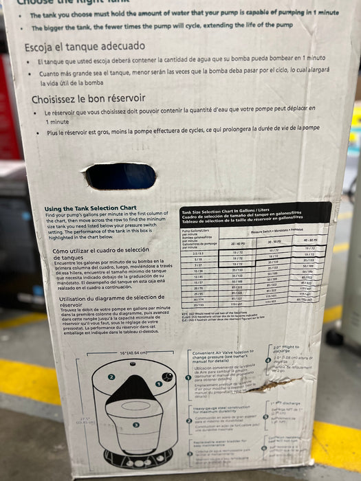 Pre-Charged Pressure Tank