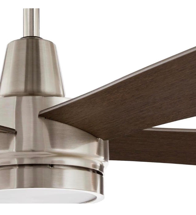 Fanelee 54-inch Indoor Brushed Nickel Smart Ceiling Fan with CCT Integrated LED Light Kit & Remote Powered by Hubspace